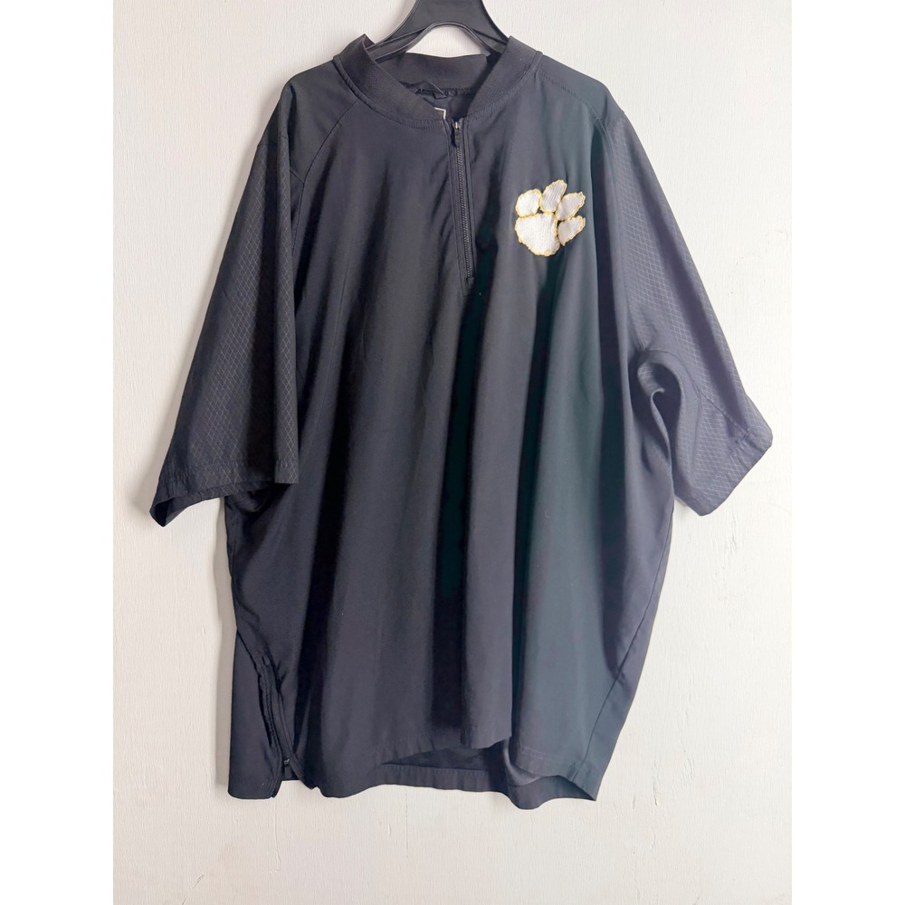 New Era Clemson Tigers Mens 3XL Black 1/4 Zip Short Sleeve Windbreaker Pullover